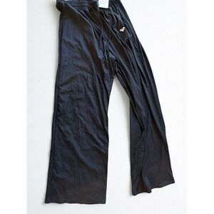 ROXY Women's Ribbed Wide Leg Lounge Pants XL Black Drawstring Comfort